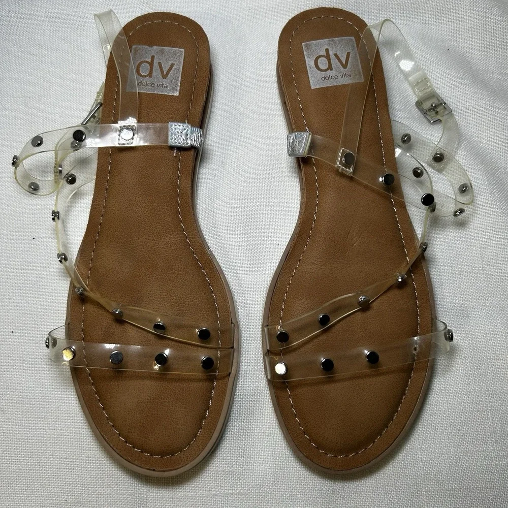 Dolce‎ Vita DV Sandals size 9 Clear Straps Buckle comfy Casual Fun